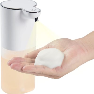 Automatic Foaming Soap Dispenser, Touchless, Rechargeable, White, Countertop, Foam Soap Dispenser with Motion Sensor for Bathroom, Kitchen