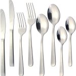 Tsubame Dinner Cutlery Set, Knife, Spoon, Fork, Teaspoon, 18-0 Stainless Steel, 8-Piece Set, For 2 People, Dishwasher Safe, Made in Japan