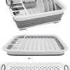 Collapsible Dish Rack and Drainboard Set Foldable Dish Drying Rack Portable Dish Drainer Dinnerware Organizer Rack Folding Tableware Storage Rack Cutlery Rack for Kitchen Counter RV Camper Accessories