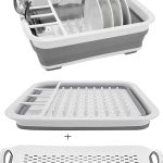 Collapsible Dish Rack and Drainboard Set Foldable Dish Drying Rack Portable Dish Drainer Dinnerware Organizer Rack Folding Tableware Storage Rack Cutlery Rack for Kitchen Counter RV Camper Accessories