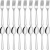 24-piece Forks and Spoons Silverware Set,  Food Grade Stainless Steel Flatware Cutlery Set for Home, Kitchen and Restaurant, 12 Dinner Forks and 12 Dinner Spoons, Mirror Polished&Dishwasher Safe