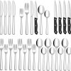 24-Piece Silverware Set with Steak Knives, Stainless Steel Cutlery Set, Mirror Polished Utensils for 4, Includes Forks Spoons Knives Silverware, Dishwasher Safe