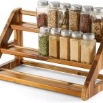 Wood Spice Organizer for Countertop – Acacia Wooden Tray Holds 24 Jars Spice Racks Organizer for Cabinet Storage Shelf – 3 Tier Spice Rack Organizer Seasoning for Kitchen Pantry