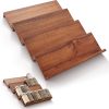 Acacia Spice Rack Organizer for Drawer – Wooden Tray Spice Racks Organizer for Cabinet Storage Shelf – 4 Tier Spice Rack Organizer for Drawer (Acacia Wood pack 4)